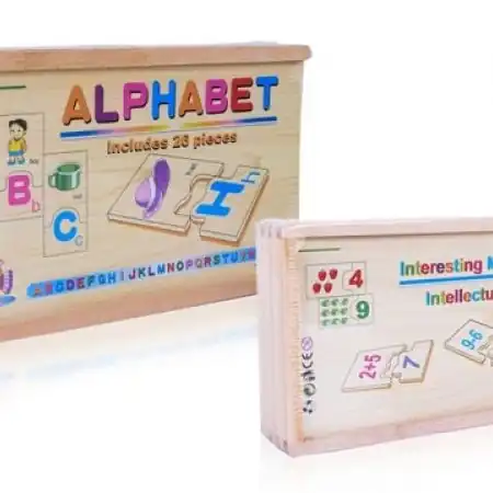 INTELLECTUAL ALPHABET WOODEN PUZZLE GAME - Thumbnail 2